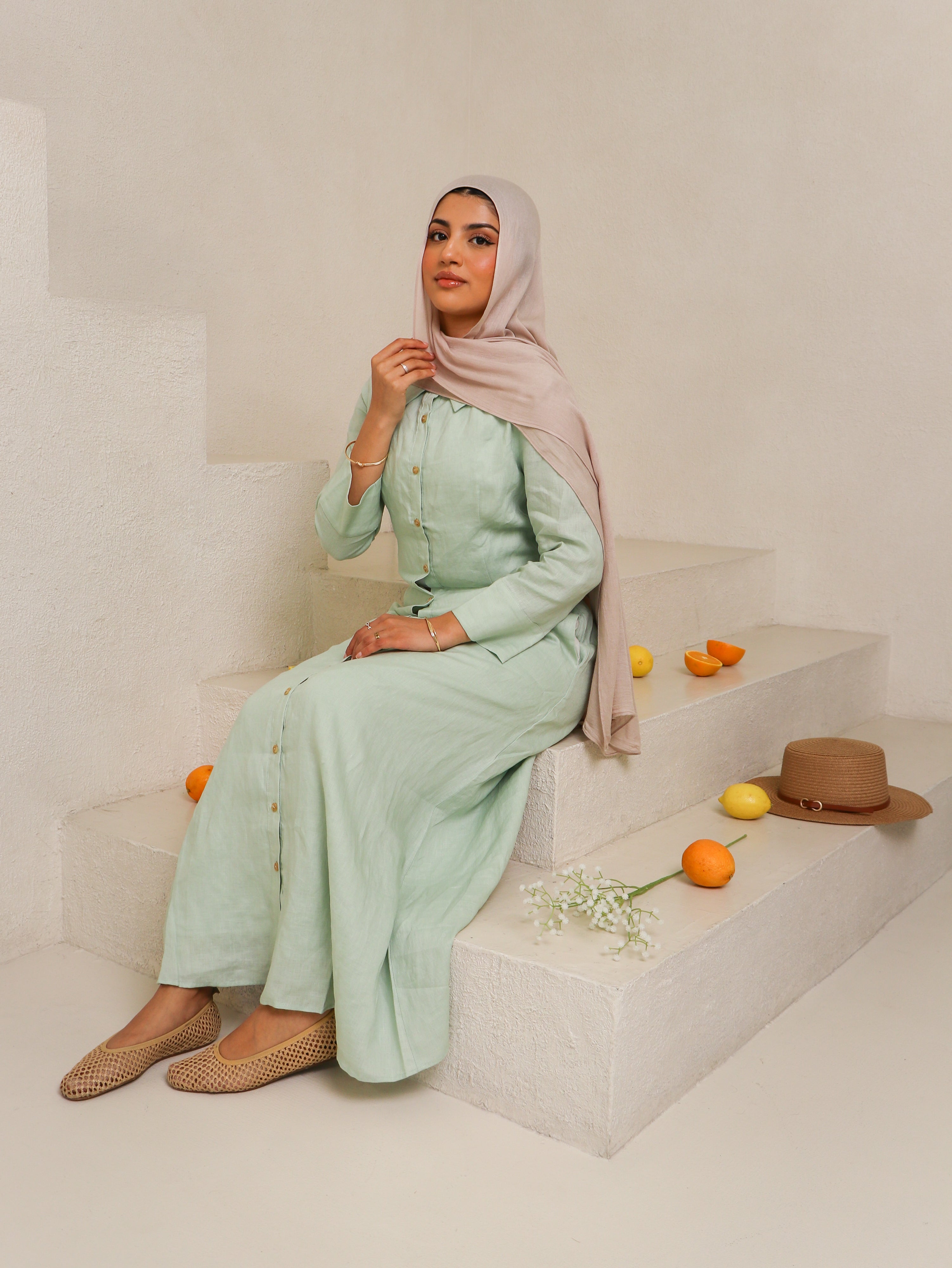 Cypress 100% Linen Shirt Dress Pistachio, view 4
