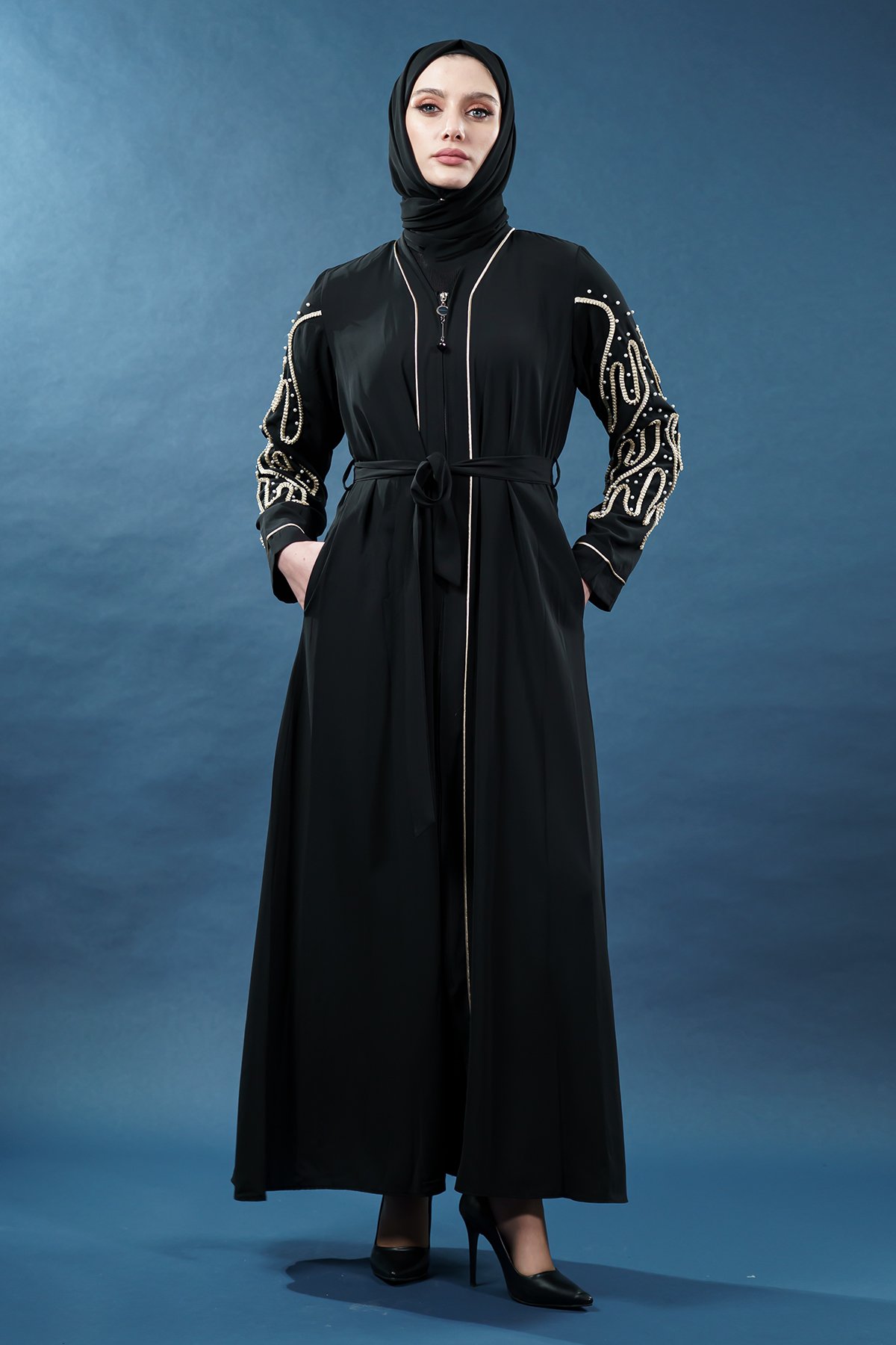 Pearl Embellished Abaya by NEOMODEST