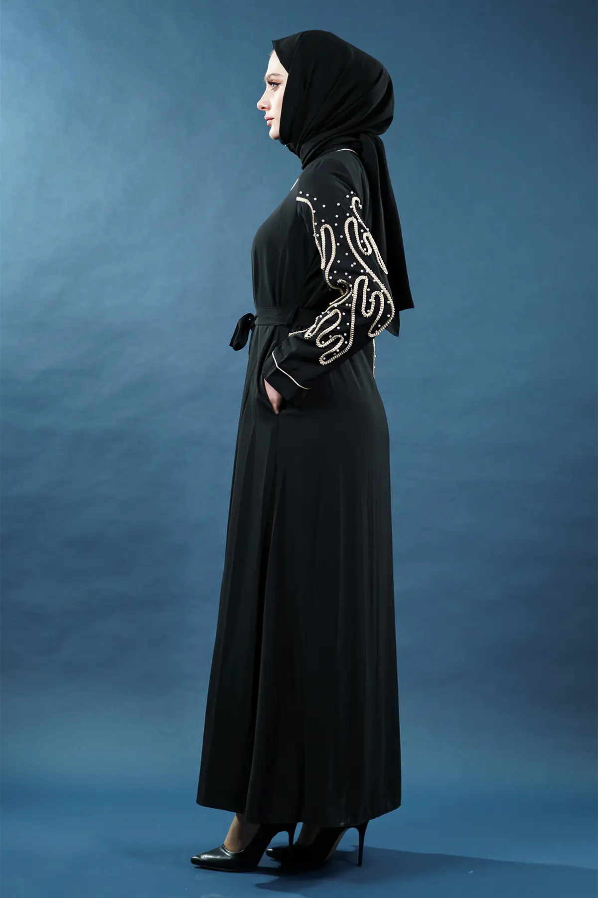 Pearl Embellished Abaya, view 5