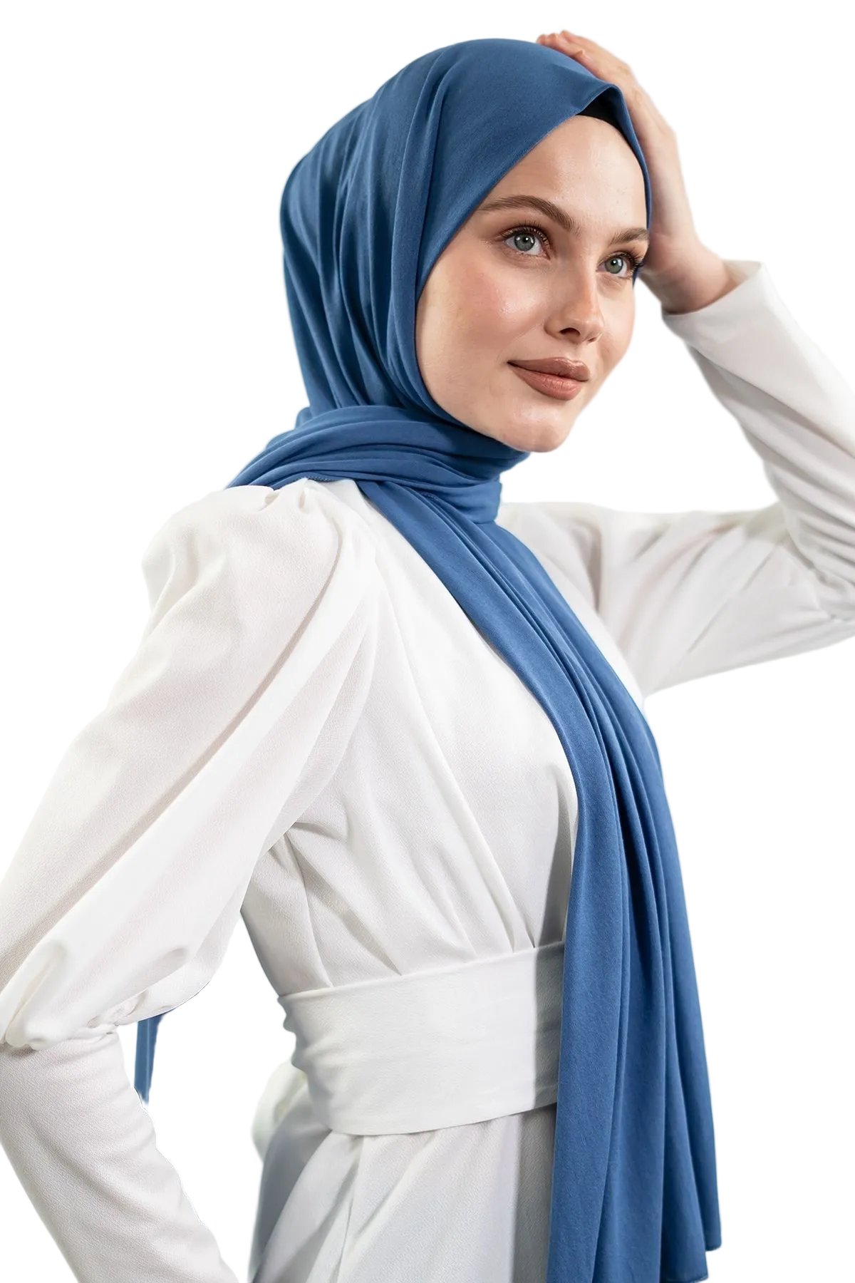 Premium Jersey Hijab|Indigo & Powder Pink by NEOMODEST
