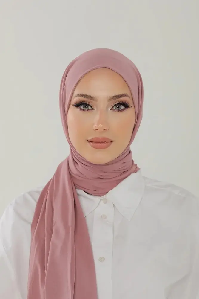 Premium Jersey Hijab|Indigo & Powder Pink, view 4