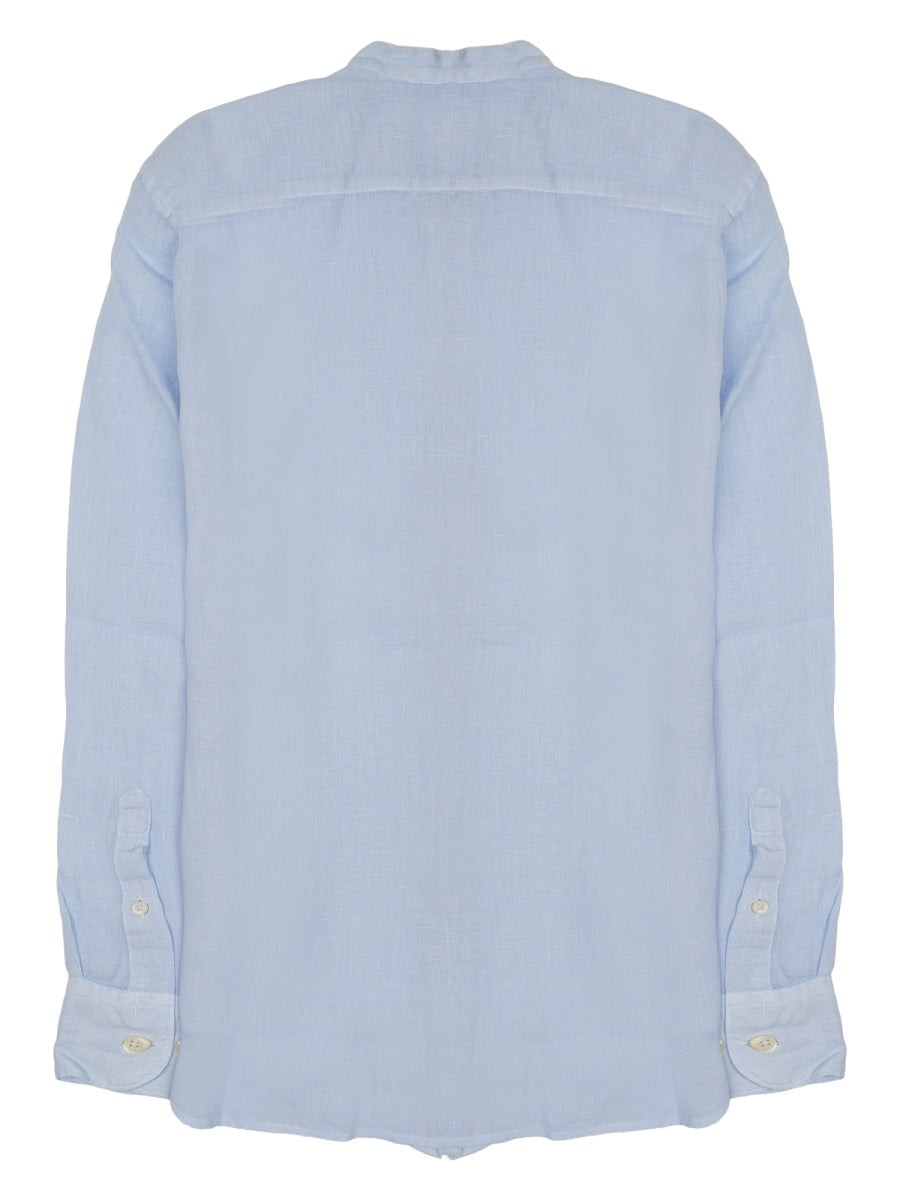 120% Lino 100% Linen Shirt — Blue, view 2