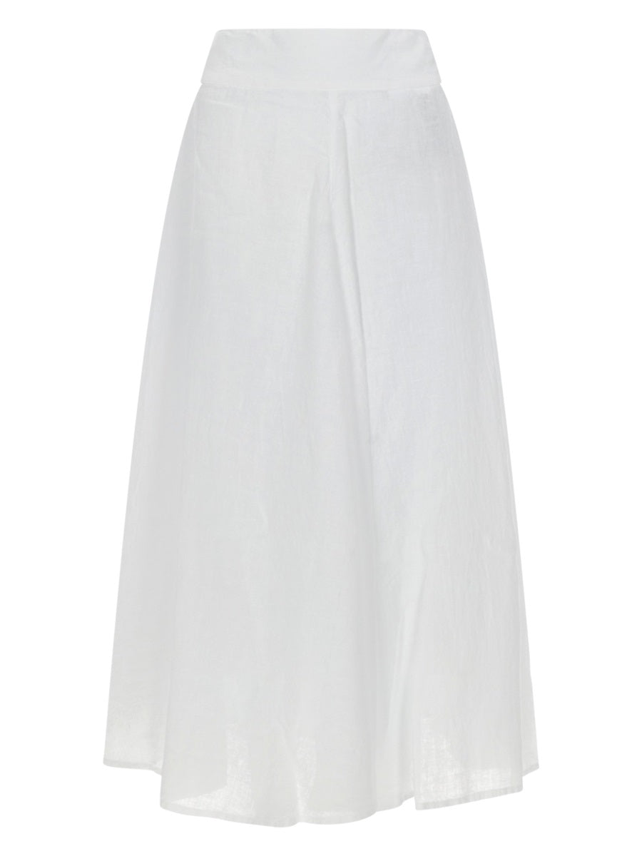 120% Lino Linen Skirt — White by 120% Lino