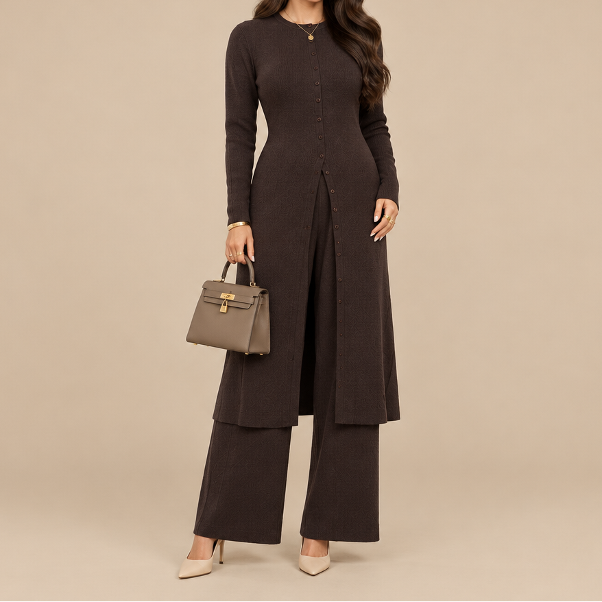 Nerissa Button-Front Knit Co-Ord Set by Try Modest