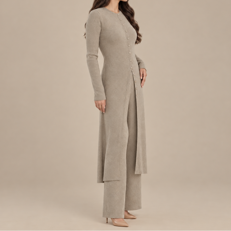 Nerissa Button-Front Knit Co-Ord Set, view 8