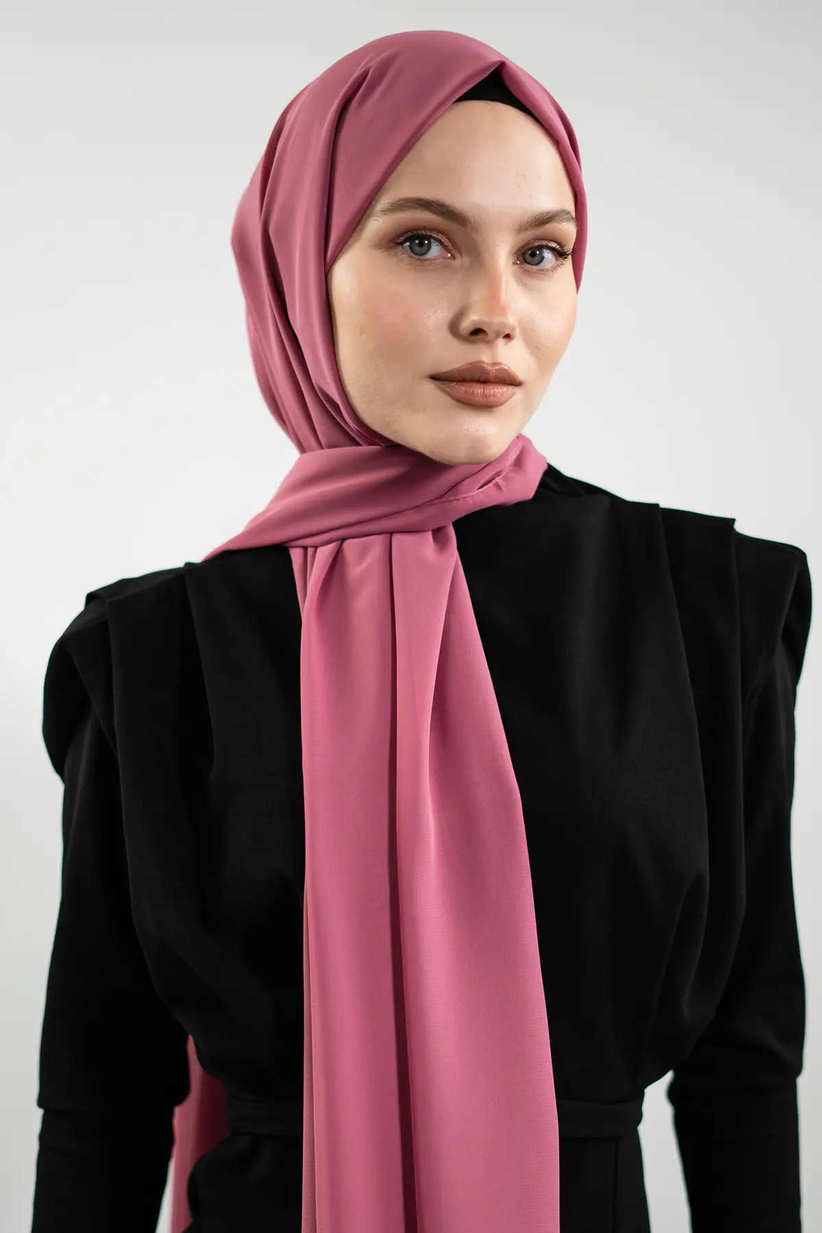 Rose Pink Chiffon Hijab|NEOMODEST, view 2
