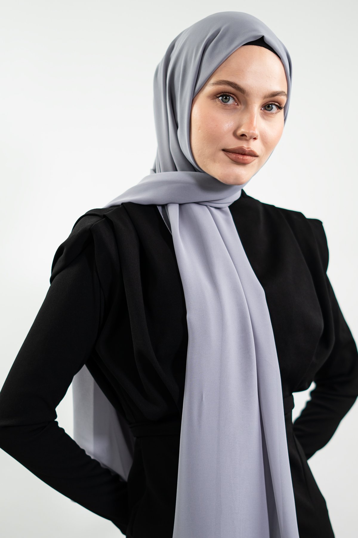 Grey Chiffon Hijab by NEOMODEST