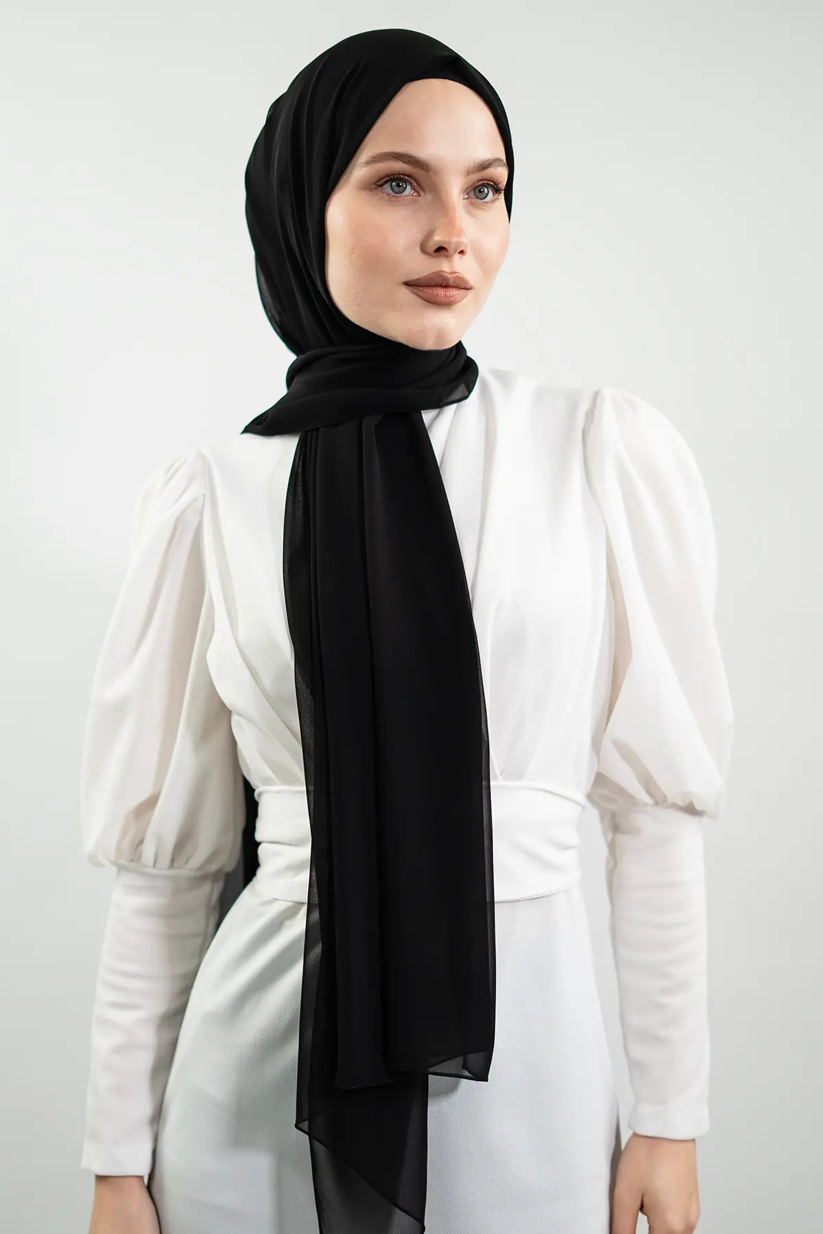 Classic Black Chiffon Hijab by NEOMODEST