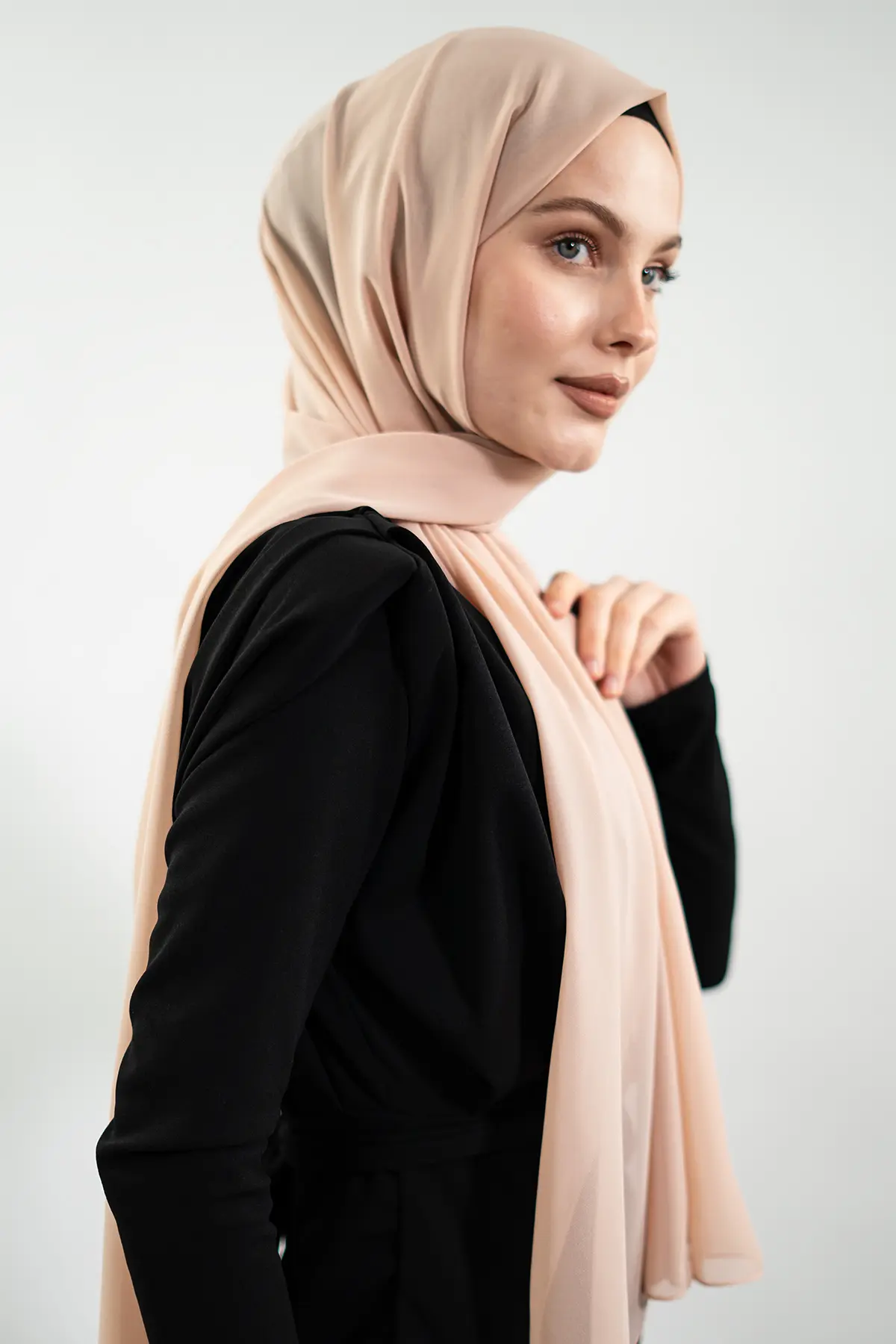 Beige Chiffon Hijab by NEOMODEST