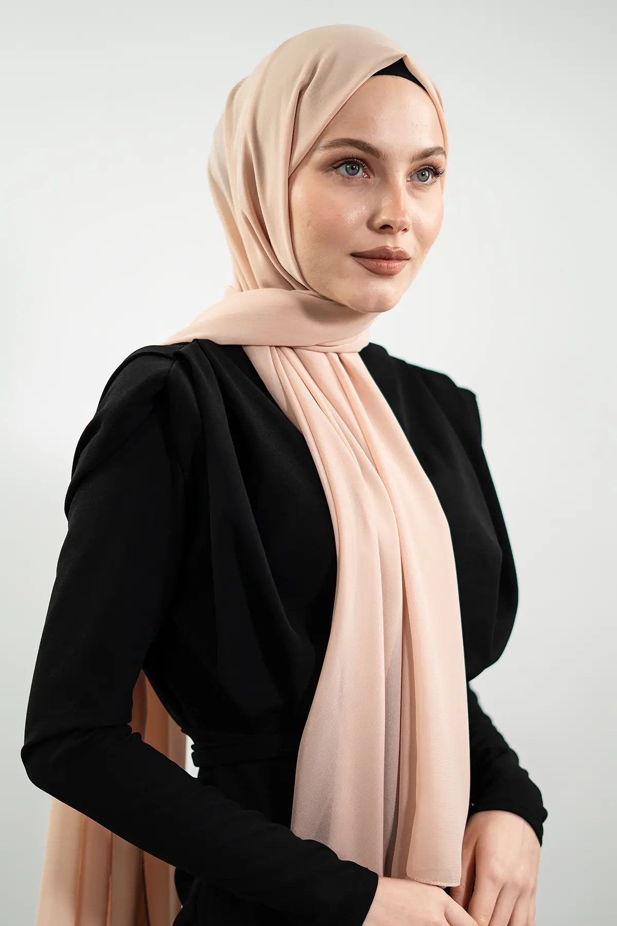 Beige Chiffon Hijab, view 2