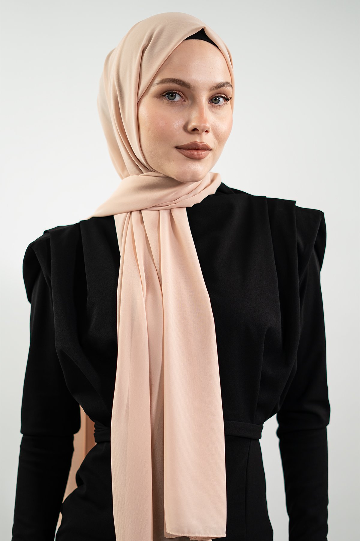 Beige Chiffon Hijab, view 4