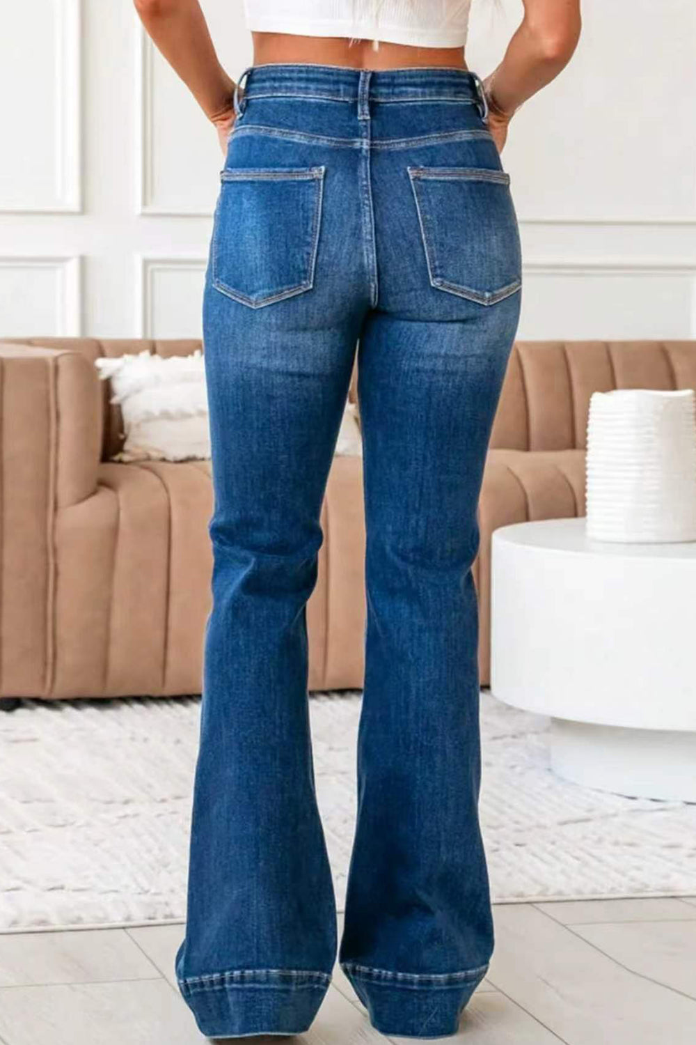 Margovil Distressed Bell Bottoms Pocketed Denim Pants, view 4