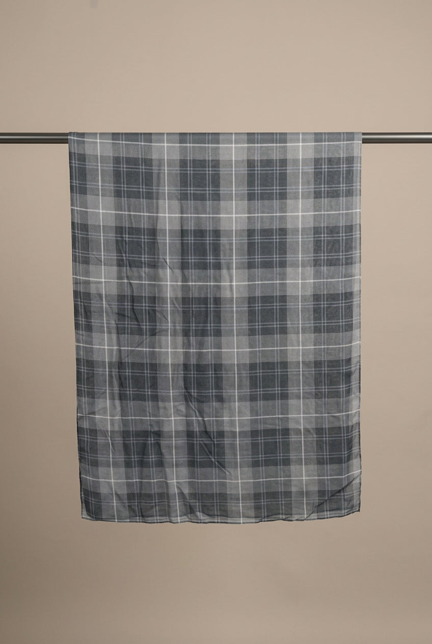 Slate Heritage Plaid Modal Hijab, view 3