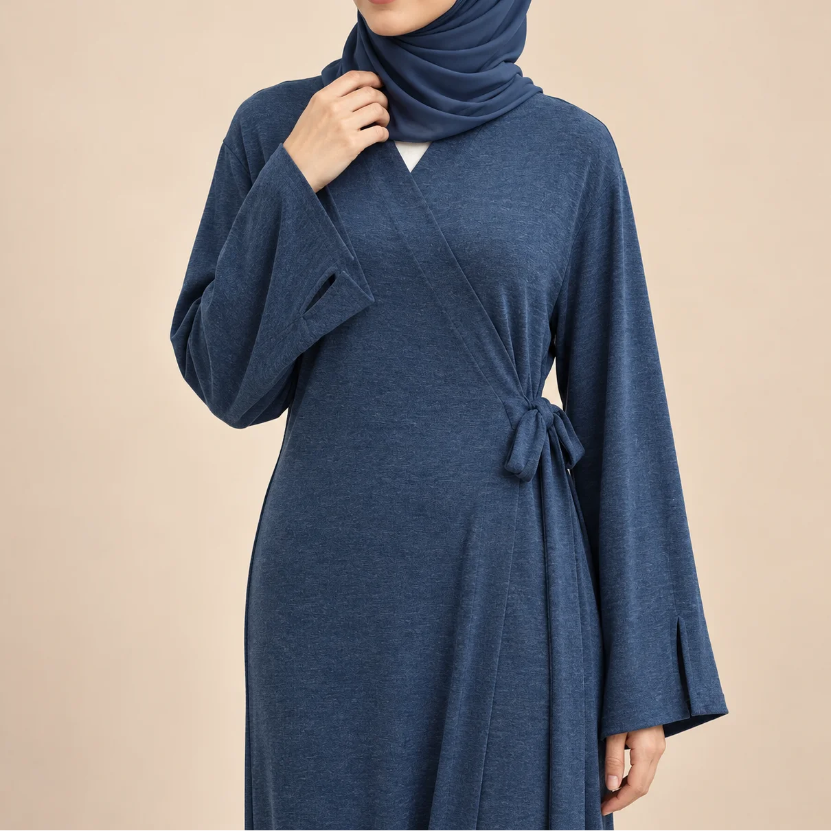Deren Knit Wrap Abaya, view 7