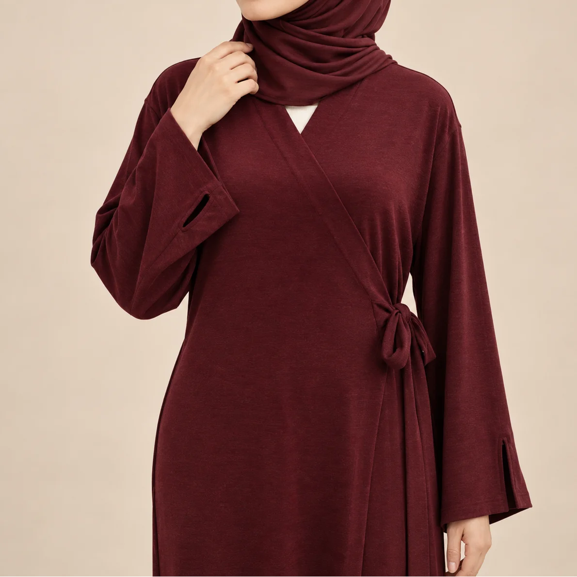 Deren Knit Wrap Abaya, view 8