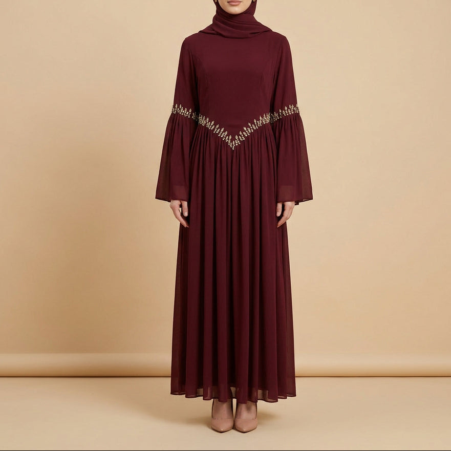 Dilara Beaded Chiffon Maxi Dress by Try Modest