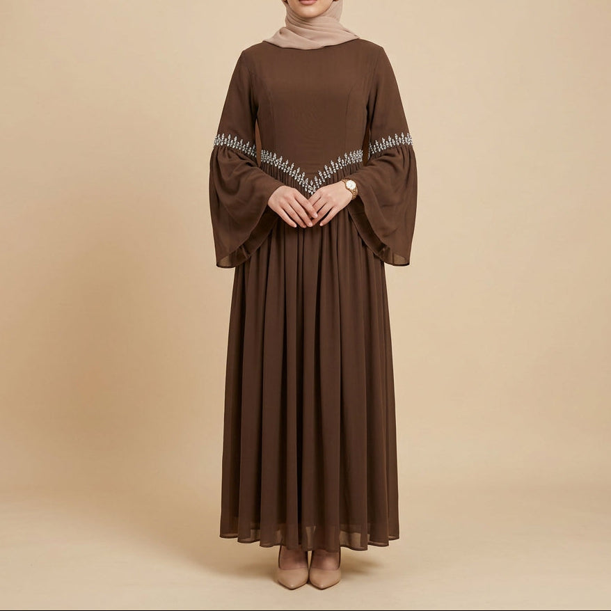 Dilara Beaded Chiffon Maxi Dress, view 2