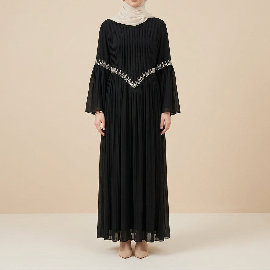 Dilara Beaded Chiffon Maxi Dress, view 5