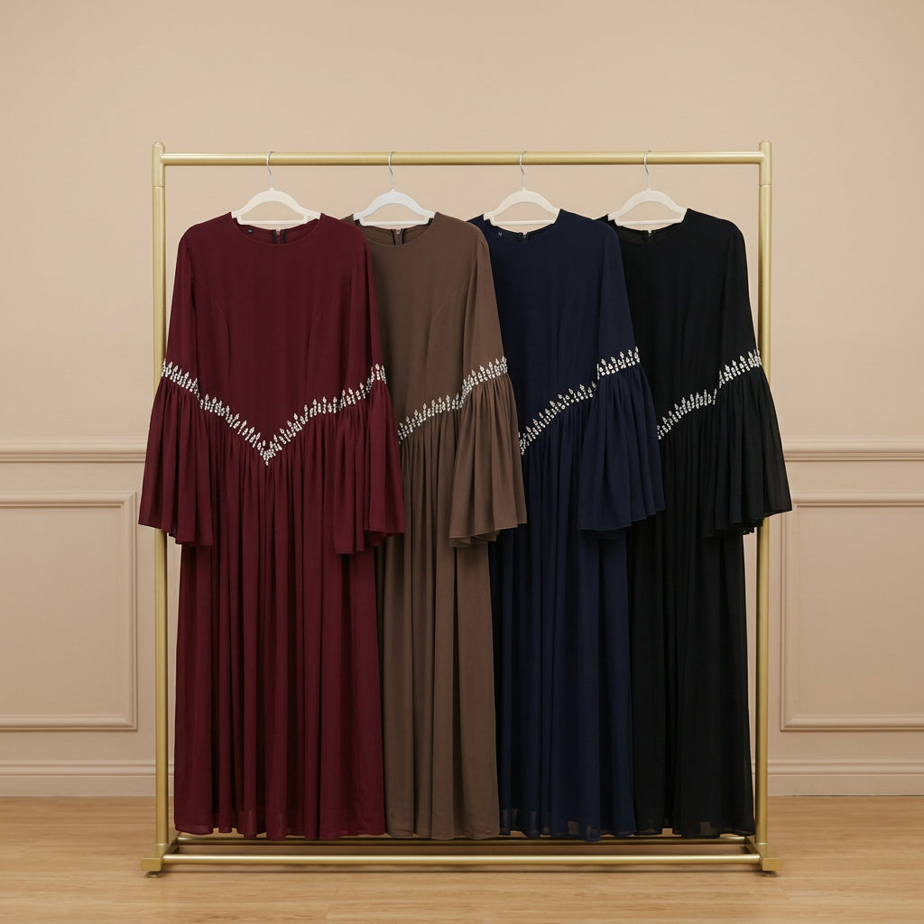 Dilara Beaded Chiffon Maxi Dress, view 6