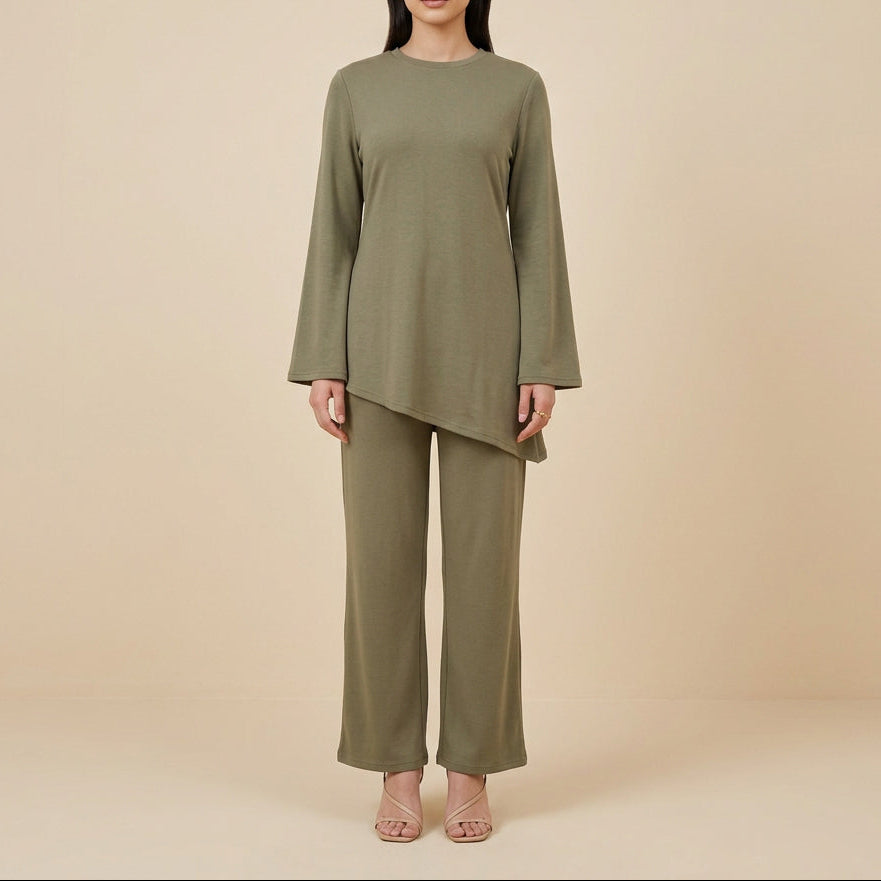 Veyra Cotton Asymmetric Co-Ord Set by Try Modest