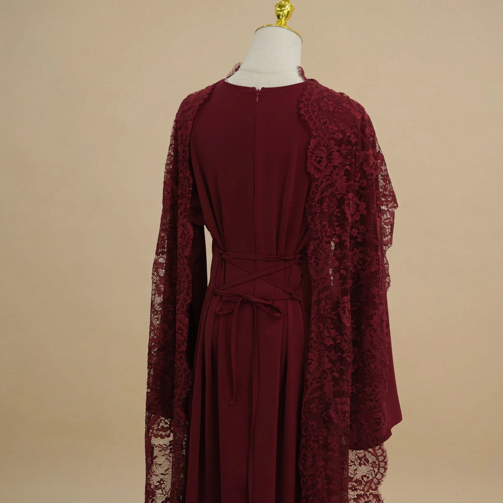 Ravella Lace Cape Abaya, view 5