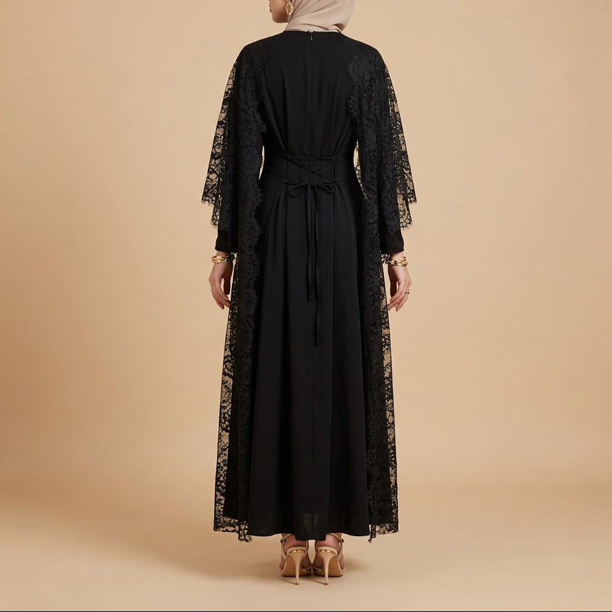 Ravella Lace Cape Abaya, view 7