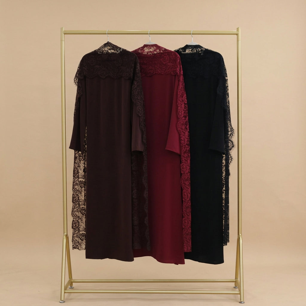 Ravella Lace Cape Abaya, view 8