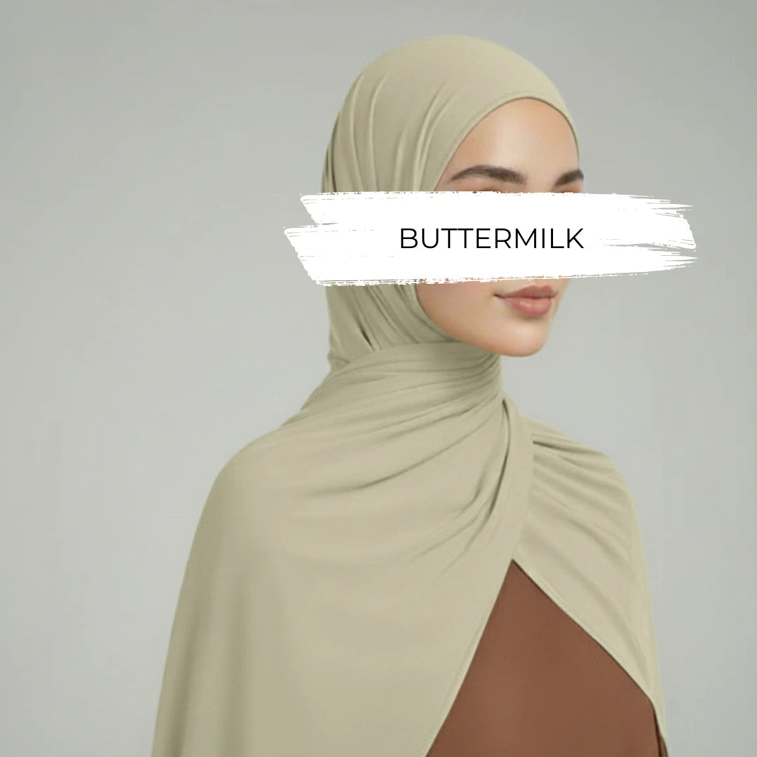 🎁 Buttermilk OEKO-TEX® Bamboo Jersey Hijab (100% off) by Try Modest