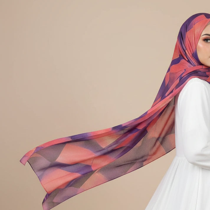 🎁 Raspberry Checkers Print Modal Hijab (100% off) by Try Modest