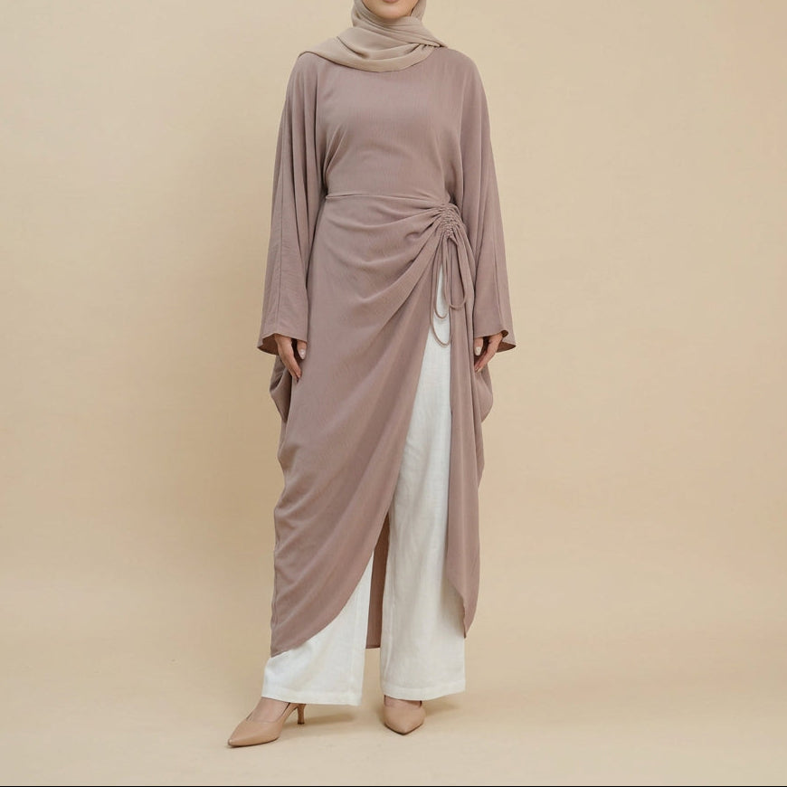 Lejla Ruched Side-Tie Draped Top by Try Modest