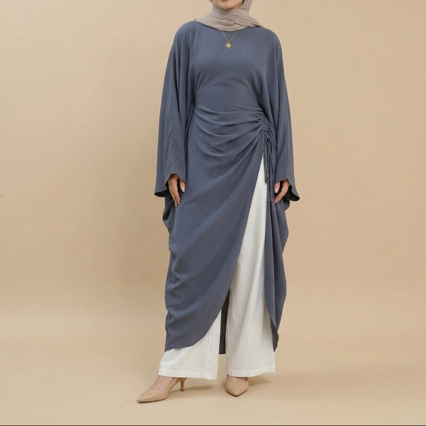 Lejla Ruched Side-Tie Draped Top, view 2