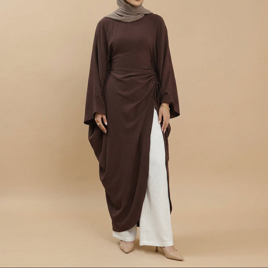 Lejla Ruched Side-Tie Draped Top, view 6