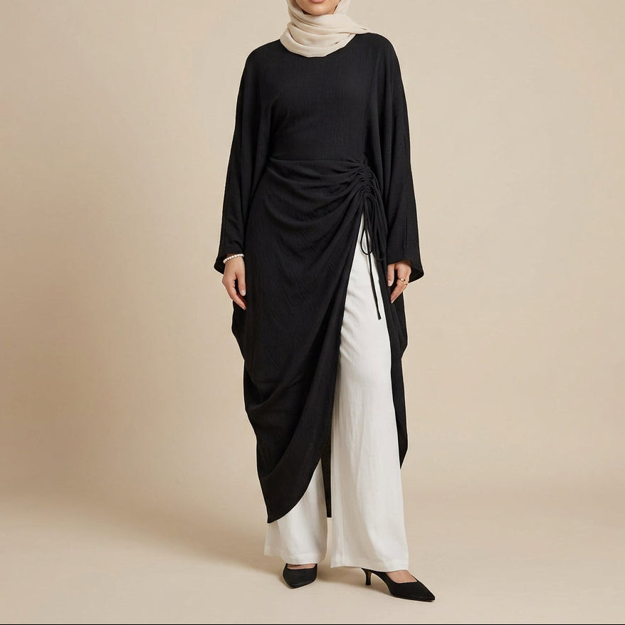 Lejla Ruched Side-Tie Draped Top, view 7