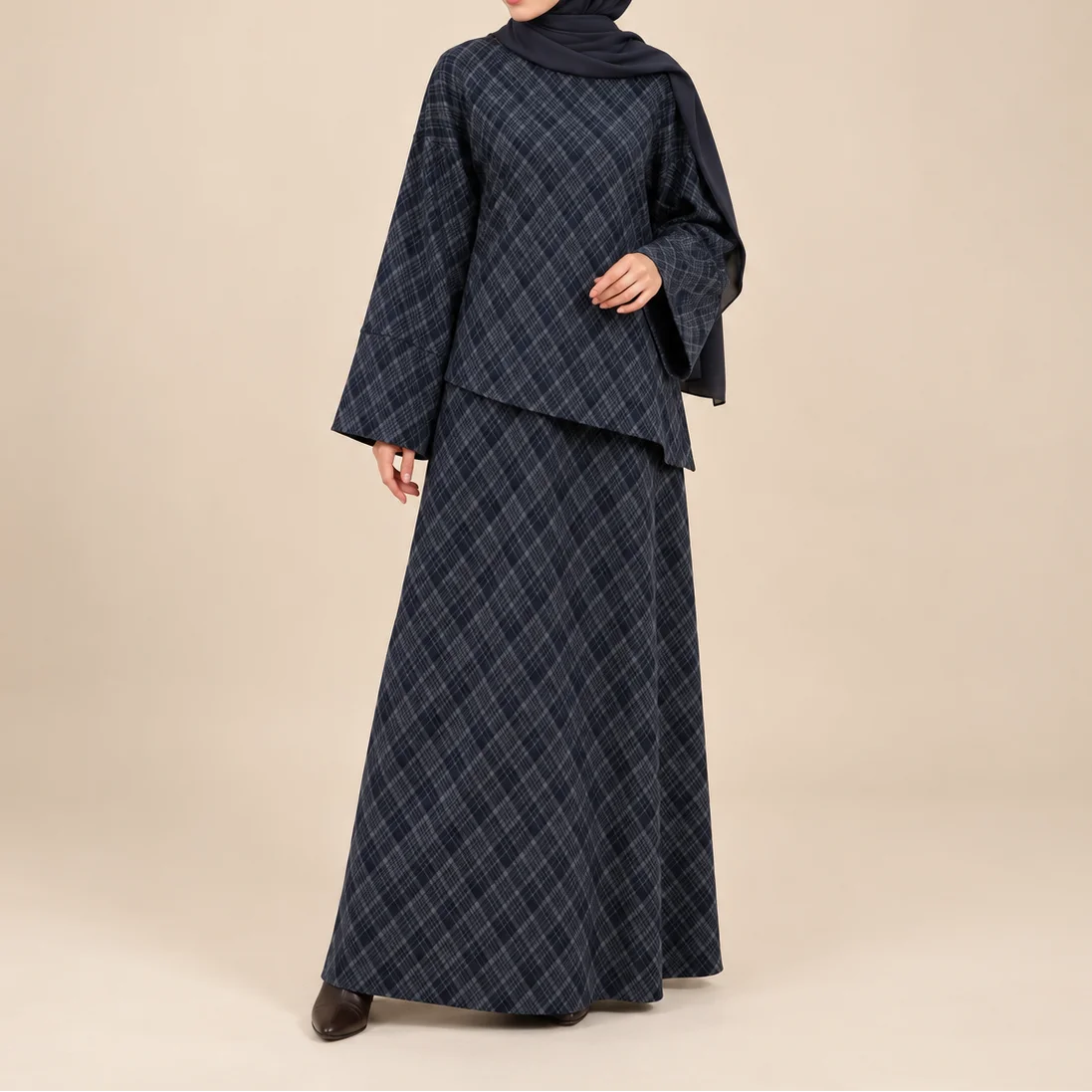 Mirelle Plaid Top & Maxi Skirt Co-Ord Set by Try Modest