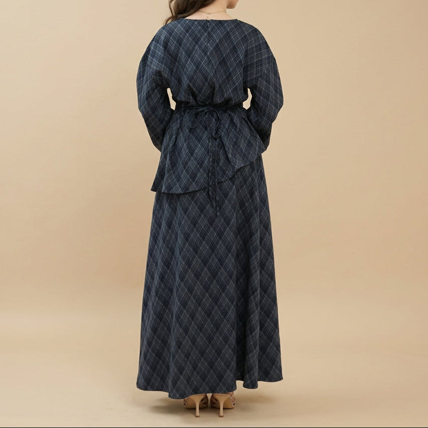 Mirelle Plaid Top & Maxi Skirt Co-Ord Set, view 2