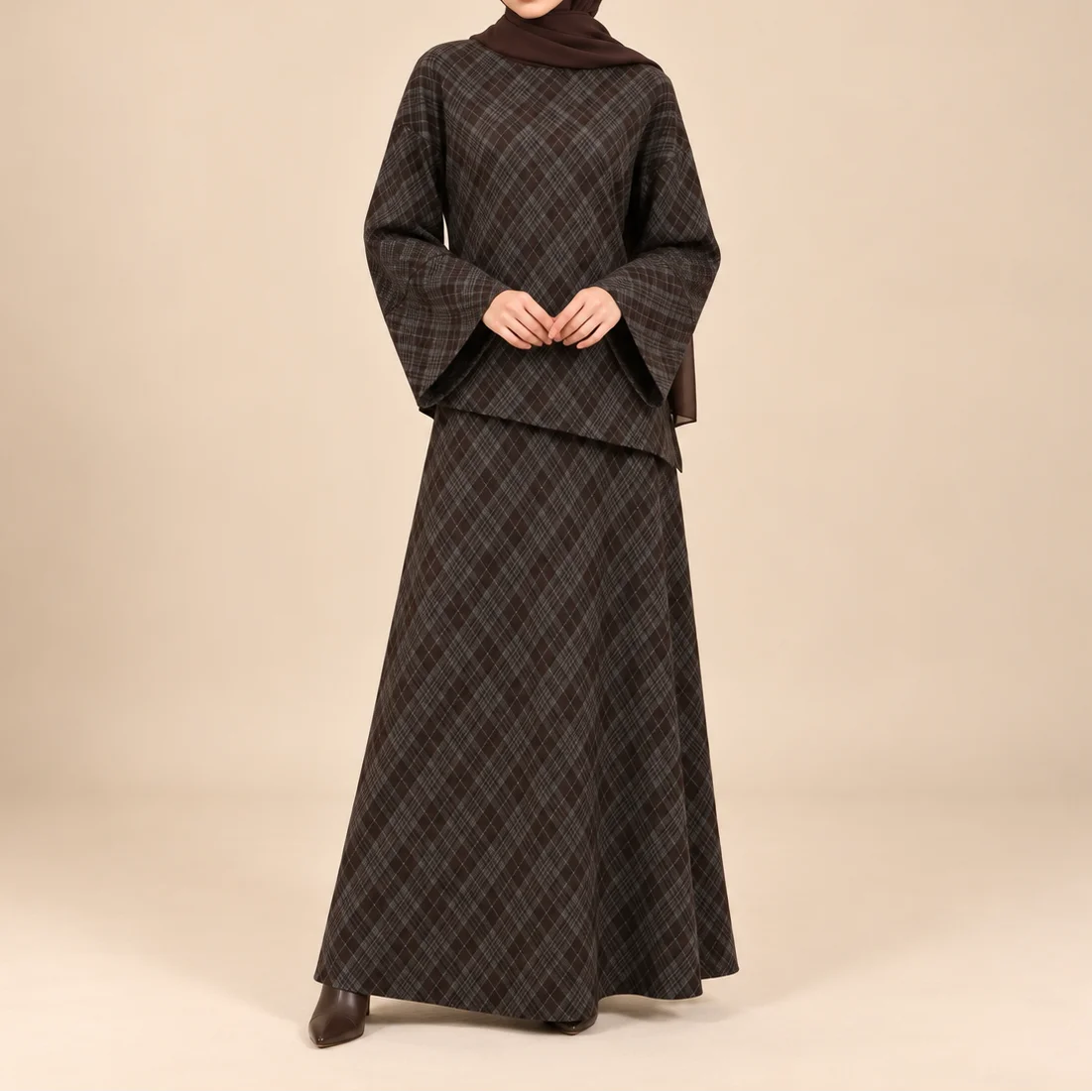 Mirelle Plaid Top & Maxi Skirt Co-Ord Set, view 5