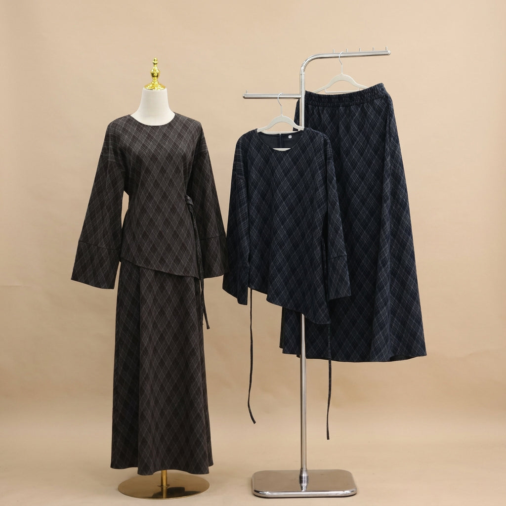 Mirelle Plaid Top & Maxi Skirt Co-Ord Set, view 6