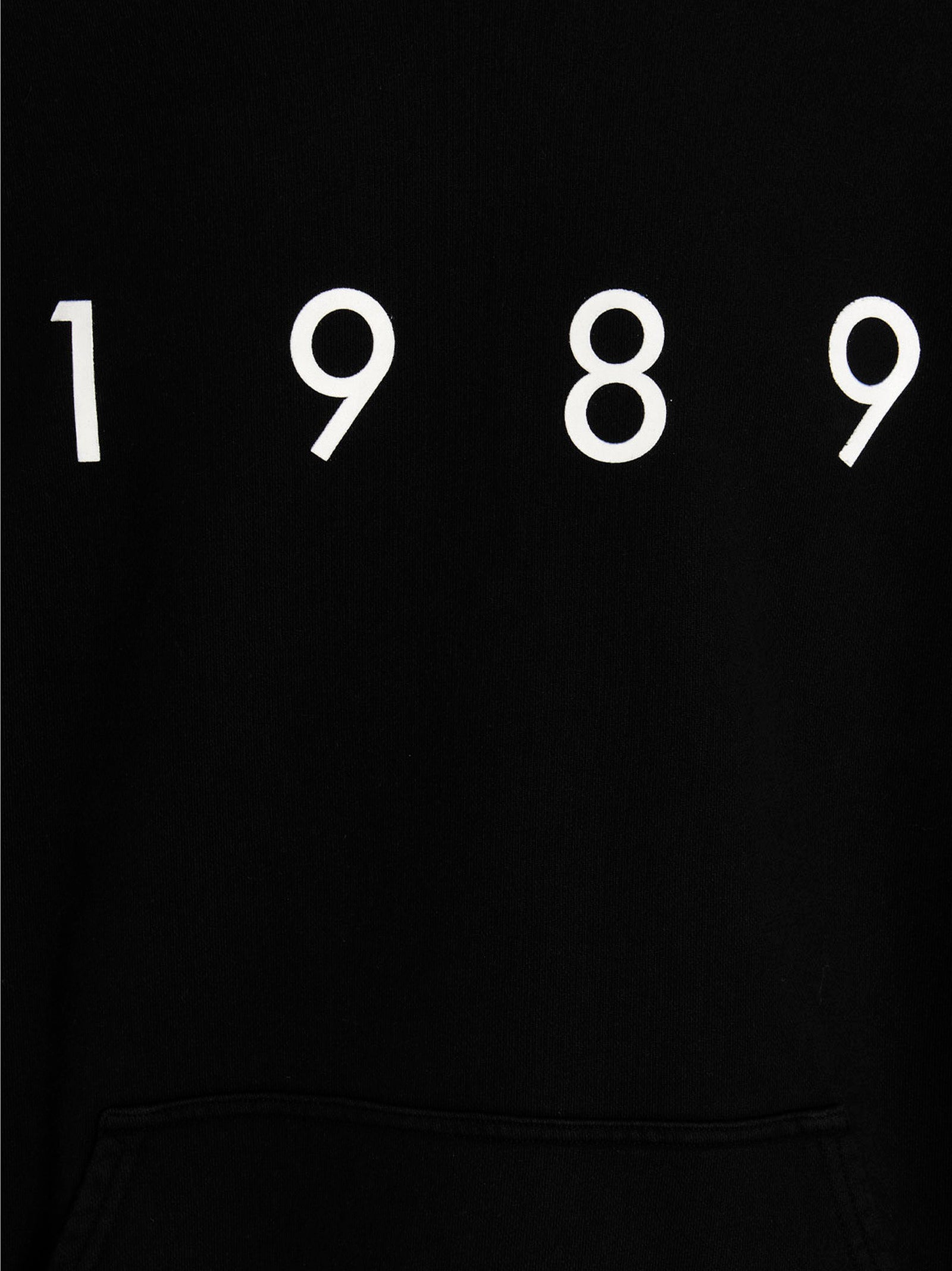 1989 Studio Logo-Print Cotton Hoodie — Black, view 4