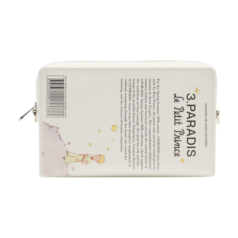 3.Paradis The Little Prince Illustrated Calfskin Clutch — White by 3.Paradis
