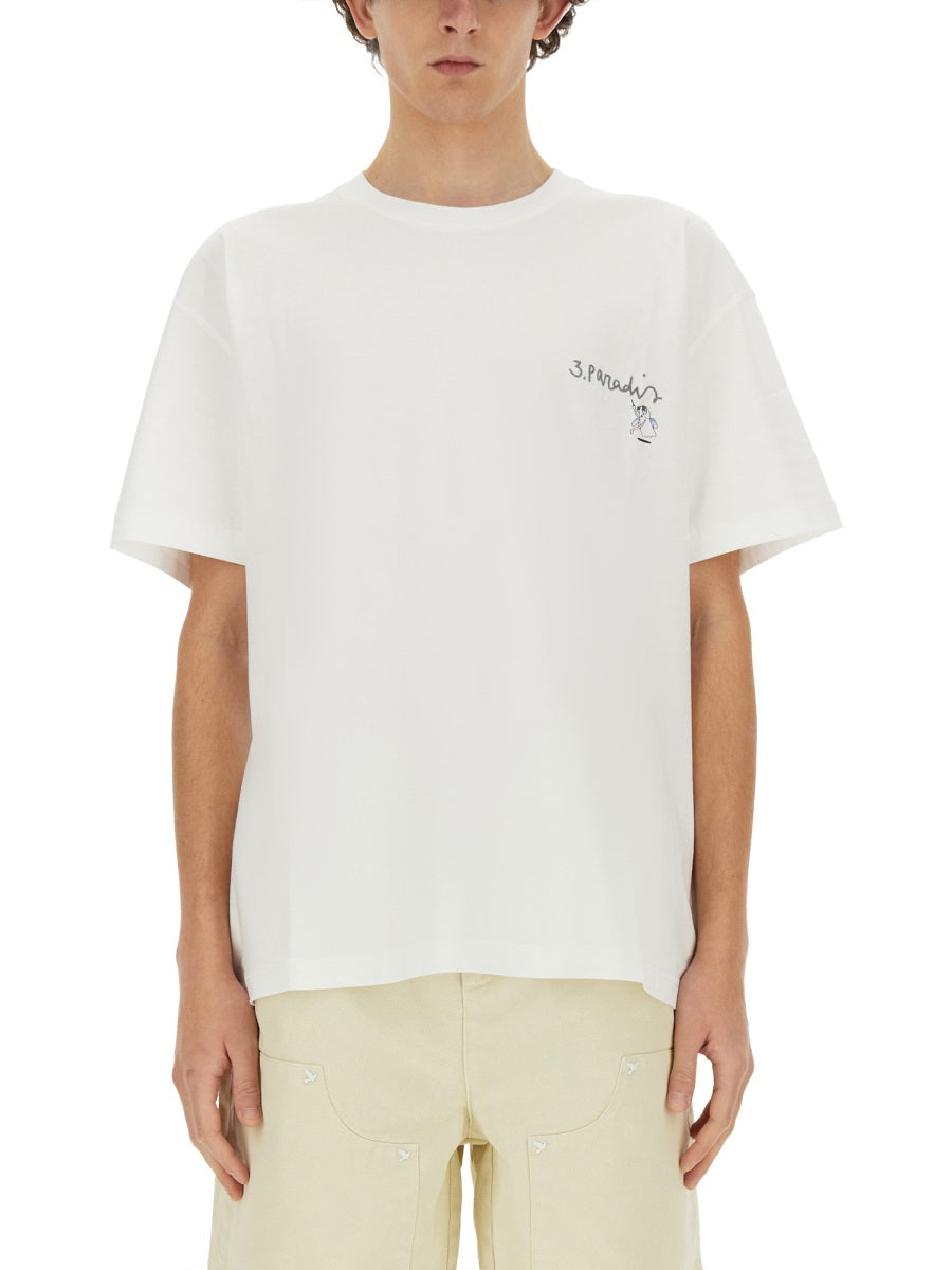 3.Paradis Art Collaboration Cotton T-Shirt — White, view 3