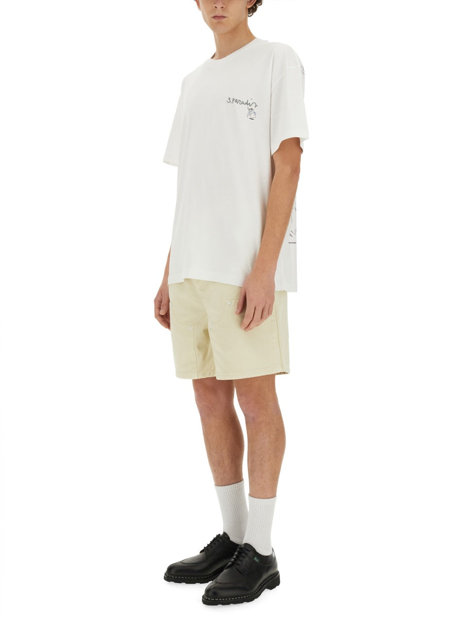 3.Paradis Art Collaboration Cotton T-Shirt — White, view 4