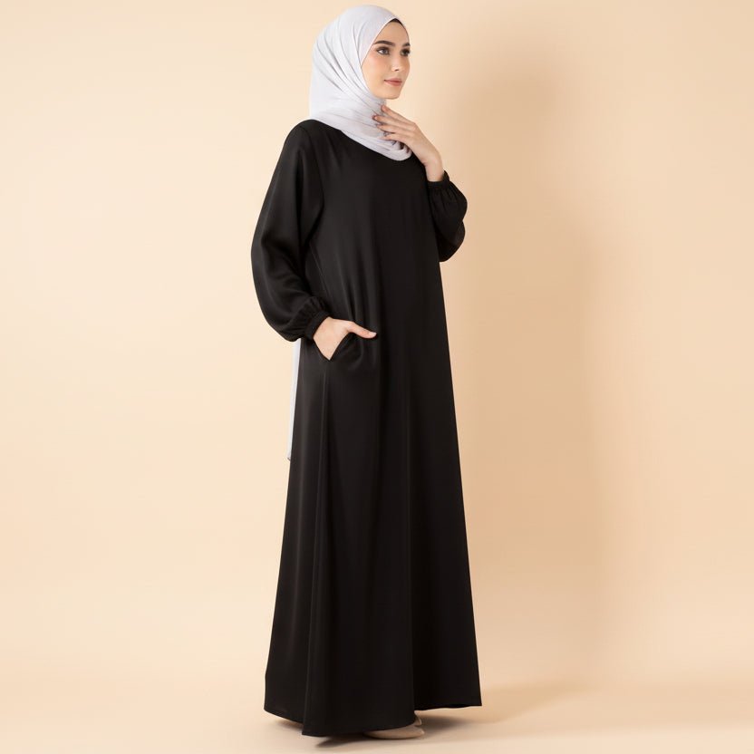3D-Style Rose Garden Embroidered Open Abaya (MOA275), view 8