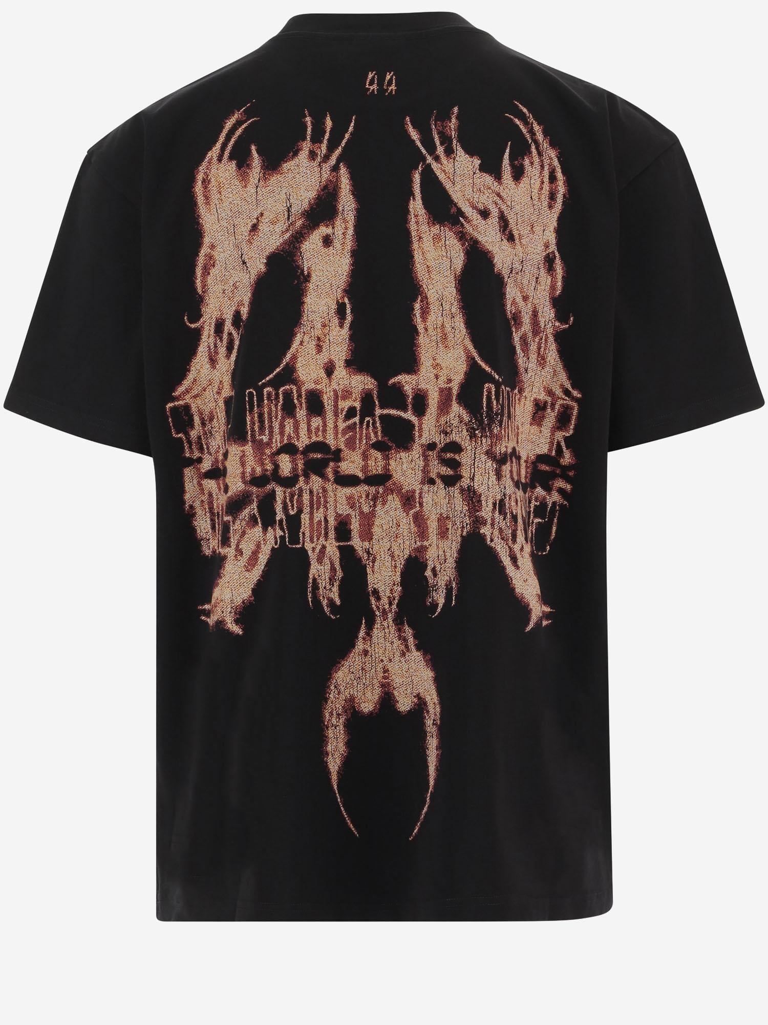 44 Label Group Logo-Embroidered Cotton T-Shirt — Black, view 2