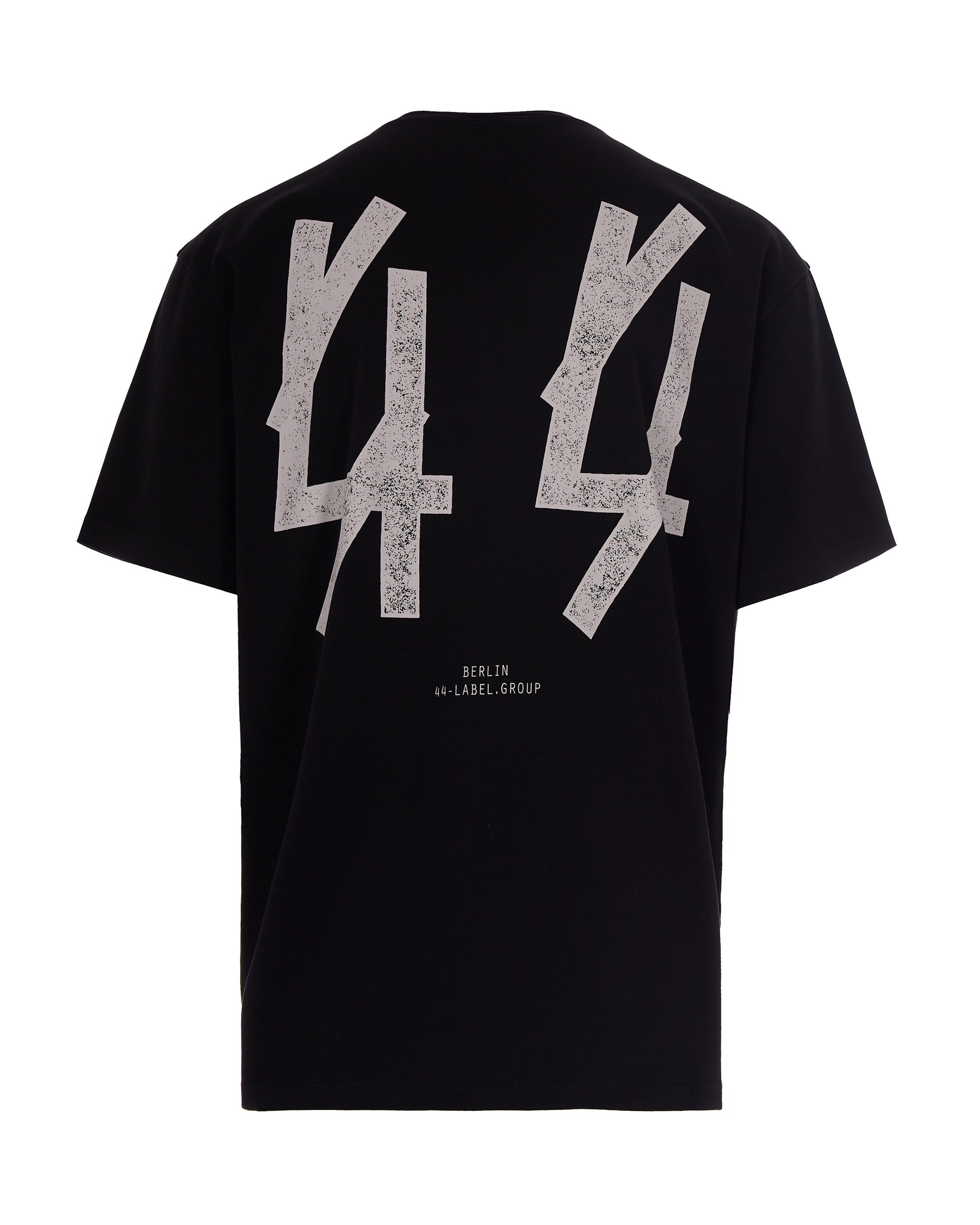 44 Label Group Logo-Printed Cotton T-Shirt — Black, view 2