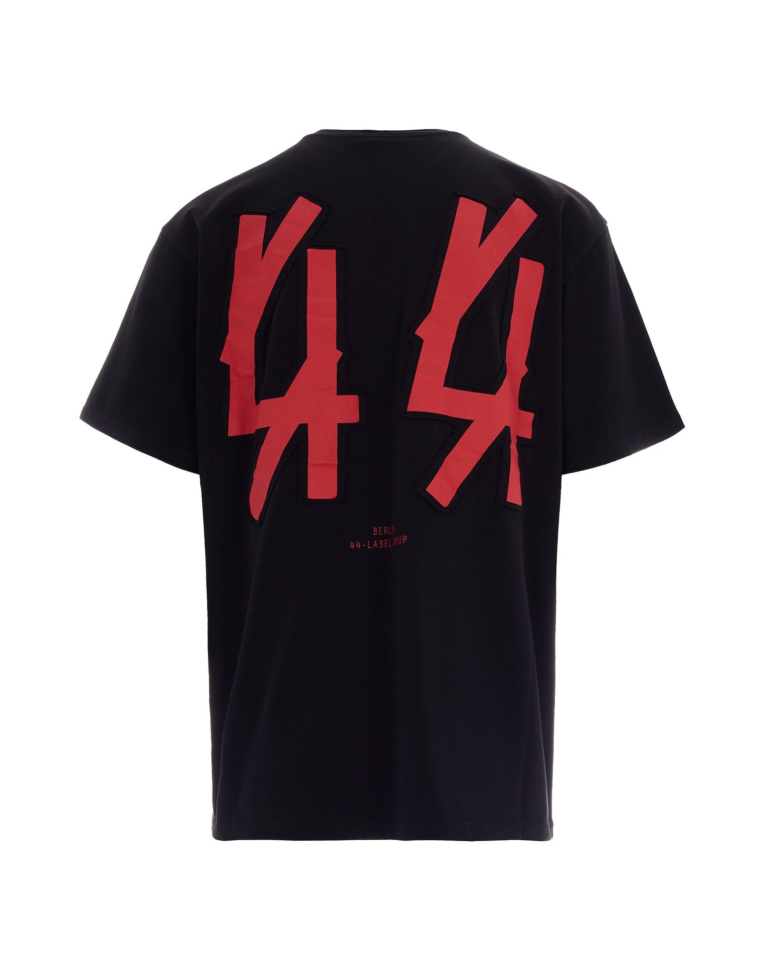 44 Label Group Patch-Print Cotton T-Shirt — Black, view 2