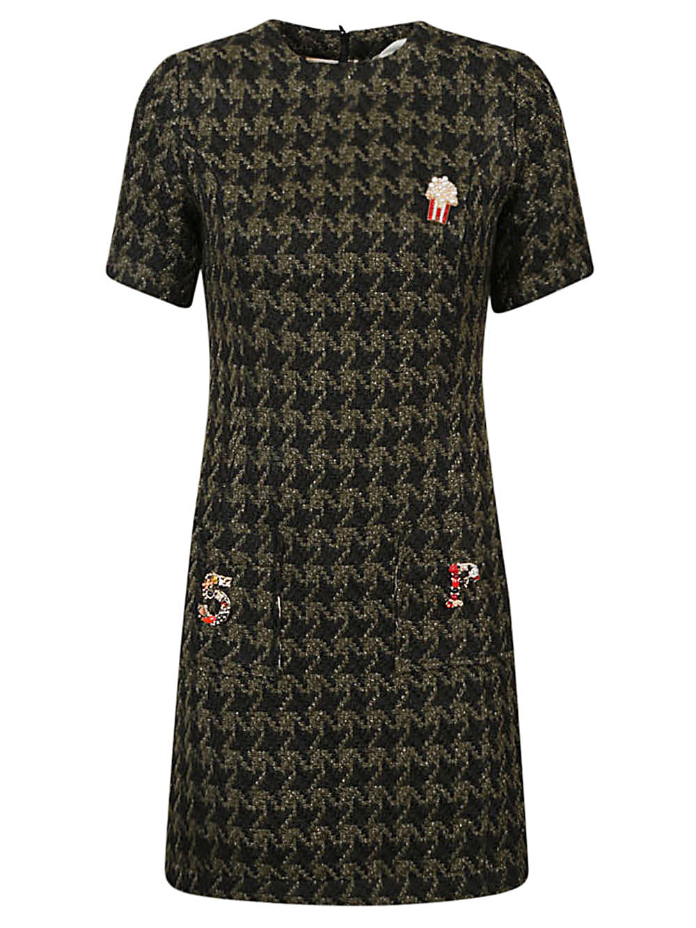 5Progress Houndstooth Wool Blend Dress — Black by 5Progress