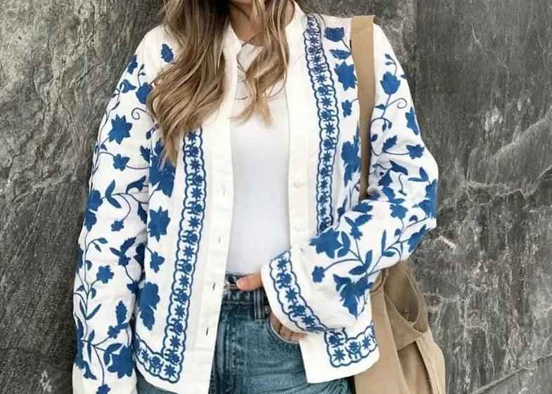 Women's beautiful Embroidered cotton jacket, view 7