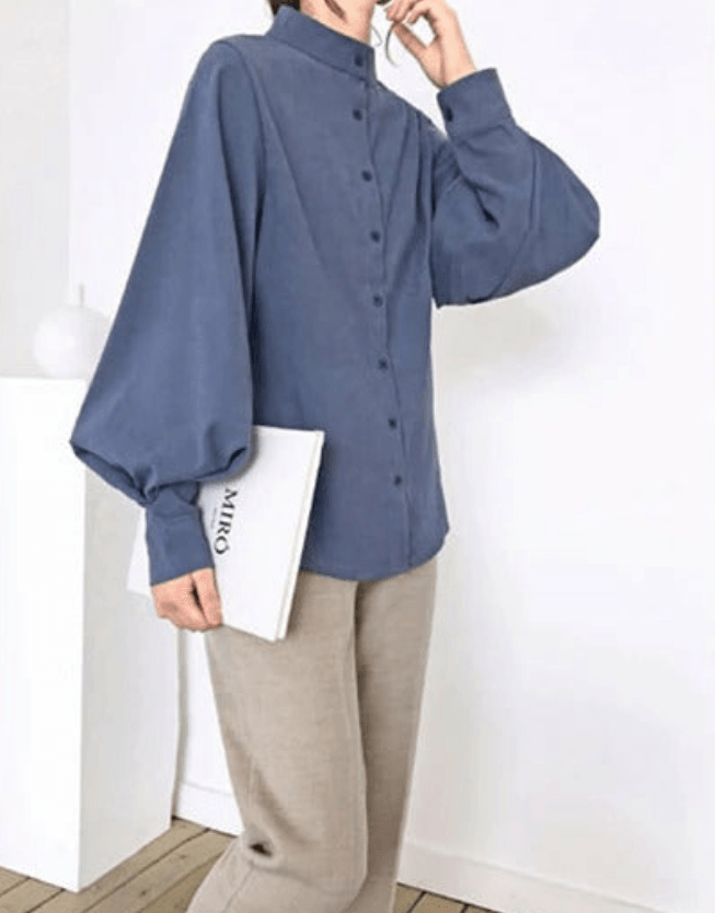 Lantern- Long sleeve blouse shirt, view 2
