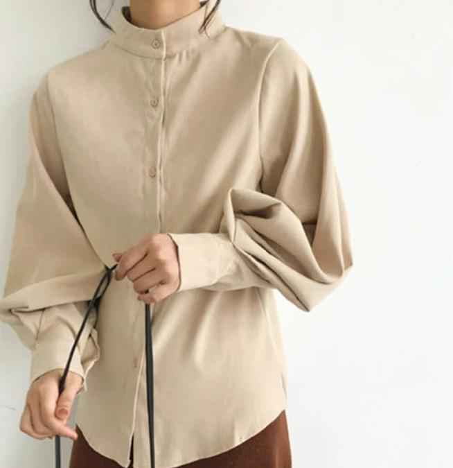 Lantern- Long sleeve blouse shirt, view 4