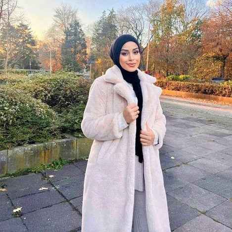 Long Faux Fur Coat- WInter long coats for women by Try Modest